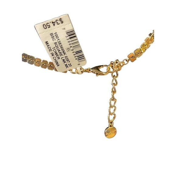NWT Alfani Gold-Tone Square Link Collar Necklace, 17" + 2" Extender - Picture 5 of 5